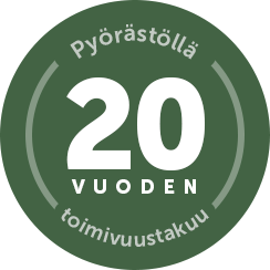Pyörästöllä 20 vuoden toimivuustakuu